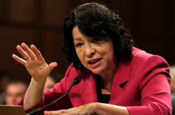 Supreme Court nominee Sonia Sotomayor responds to questioning from the Senate Judiciary Committee. (Photo by J. Scott Applewhite/AP)